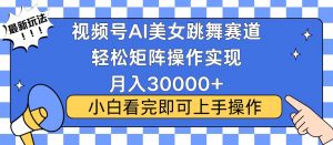视频号蓝海赛道玩法，当天起号，拉爆流量收益，小白也能轻松月入30000+-川融创客