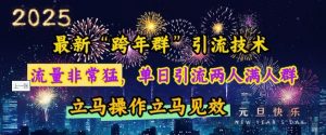 最新“跨年群”引流,流量非常猛,单日引流两人满人群,立马操作立马见效【揭秘】-川融创客