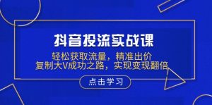 抖音投流实战课，轻松获取流量，精准出价，复制大V成功之路，实现变现翻倍-川融创客