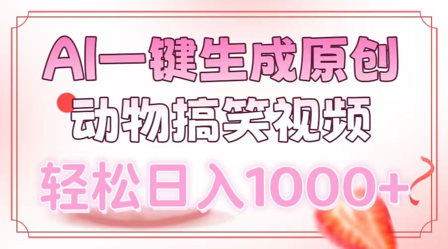AI一键生成原创动物搞笑视频，轻松日入1000+-川融创客