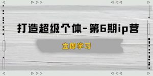 打造 超级个体-第6期ip营：商业认知,产品设计,成交演练,解决知识变现难题-川融创客