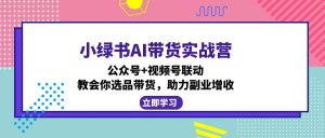小绿书AI带货实战营：公众号+视频号联动，教会你选品带货，助力副业增收-川融创客