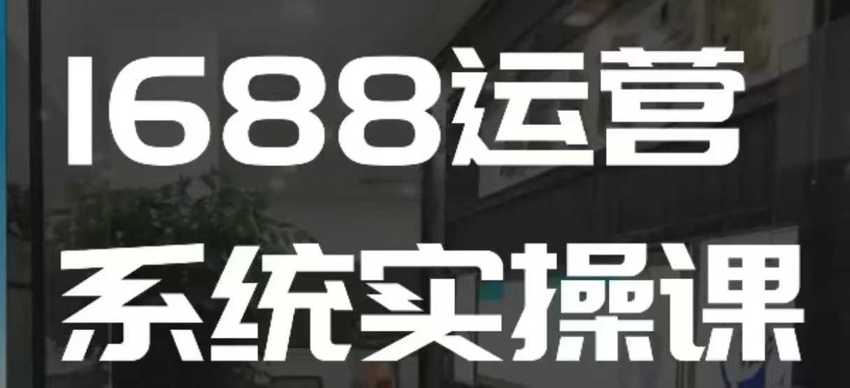 1688高阶运营系统实操课，快速掌握1688店铺运营的核心玩法-川融创客