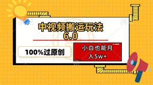 中视频搬运玩法6.0，利用软件双重去重，100%过原创，小白也能月入5w+-川融创客