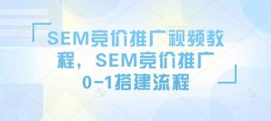 SEM竞价推广视频教程，SEM竞价推广0-1搭建流程-川融创客