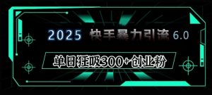 2025年快手6.0保姆级教程震撼来袭,单日狂吸300+精准创业粉-川融创客
