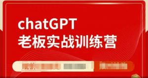 ChatGPT老板实战训练营，用GPT带飞，一人顶一个团队-川融创客