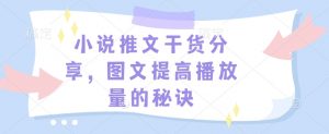 小说推文干货分享，图文提高播放量的秘诀-川融创客