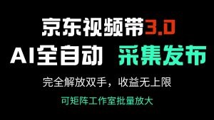 京东视频带货3.0，Ai全自动采集＋自动发布，完全解放双手，收入无上限...-川融创客