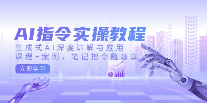 AI指令实操教程，生成式AI深度讲解与应用，课程+案例，笔记指令随意享-川融创客