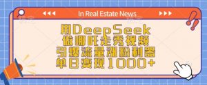 用DeepSeek做哪吒走秀视频，引爆流量涨粉利器，单日变现1k-川融创客