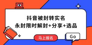 抖音被封转实名攻略，永久封禁也能限时解封，分享解封后高效选品技巧-川融创客