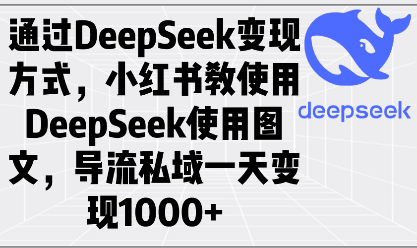 通过DeepSeek变现方式，小红书教使用DeepSeek图文，导流私域一天变现1000+-川融创客