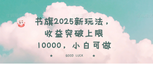 书旗2025新玩法，收益突破上限10000，小白可做-川融创客