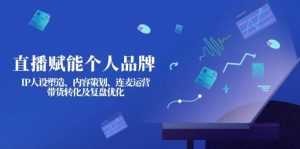 直播赋能个人品牌：IP人设塑造、内容策划、连麦运营、带货转化及复盘优化-川融创客