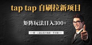 taptap拉新自刷项目,一个新用户14元,矩阵玩法日入300+-川融创客