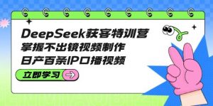 DeepSeek获客特训营：掌握不出镜视频制作，日产百条IP口播视频-川融创客