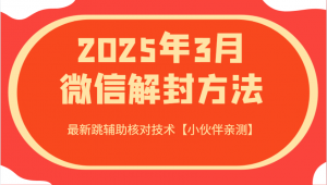 2025年3月微信解封方法 最新跳辅助核对技术【小伙伴亲测】-川融创客