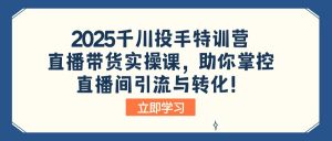 2025千川投手特训营：直播带货实操课，助你掌控直播间引流与转化！-川融创客