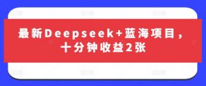 最新Deepseek+蓝海项目，十分钟收益2张-川融创客