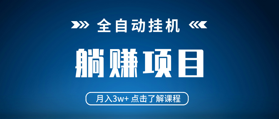 全自动挂机项目 月入3w+ 真正躺平项目 不吃电脑配置 当天见收益-川融创客