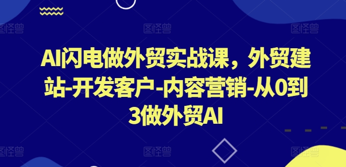 AI闪电做外贸实战课，​外贸建站-开发客户-内容营销-从0到3做外贸AI(更新)-川融创客