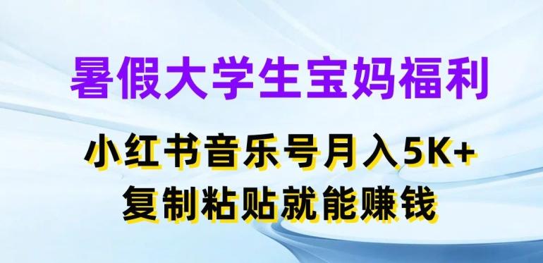 暑假大学生宝妈福利,小红书音乐号月入5000+,复制粘贴就能赚钱【揭秘】