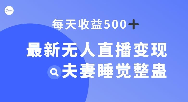 最新无人直播变现，夫妻睡觉整蛊，每天躺赚500+【揭秘】-川融创客