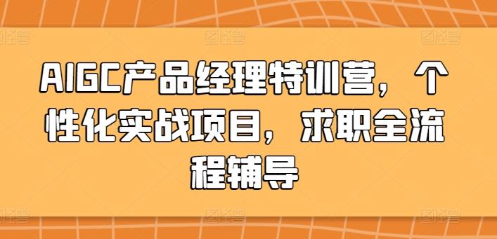 AIGC产品经理特训营，个性化实战项目，求职全流程辅导-川融创客
