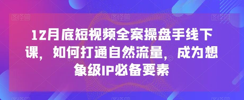 12月底短视频全案操盘手线下课，如何打通自然流量，成为想象级IP必备要素-川融创客