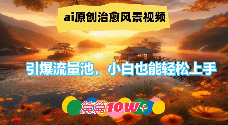 ai原创治愈风景视频，引爆流量池，小白也能轻松上手，篇篇10w+【揭秘】-川融创客