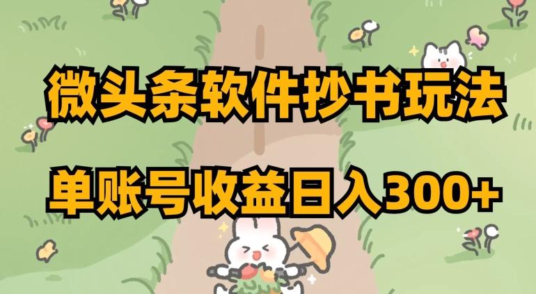 微头条软件抄书玩法，单账号收益日入300+【揭秘】-川融创客