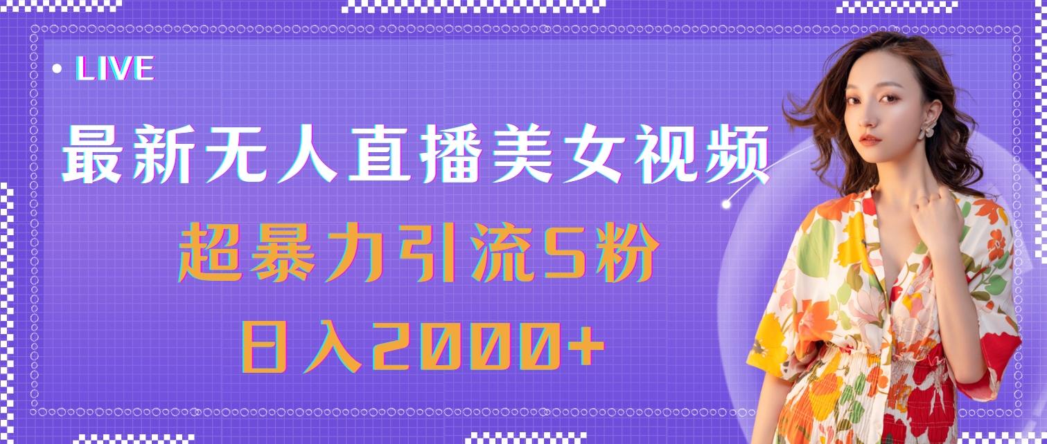 最新无人直播美女视频，超暴力引流S粉日入2000+-川融创客