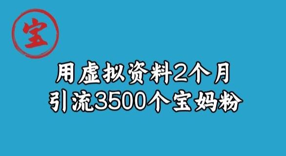 宝哥虚拟资料项目，2个月引流3500个宝妈粉-川融创客