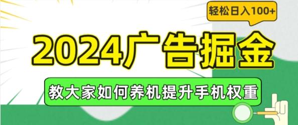 2024广告掘金，教大家如何养机提升手机权重，轻松日入100+【揭秘】-川融创客