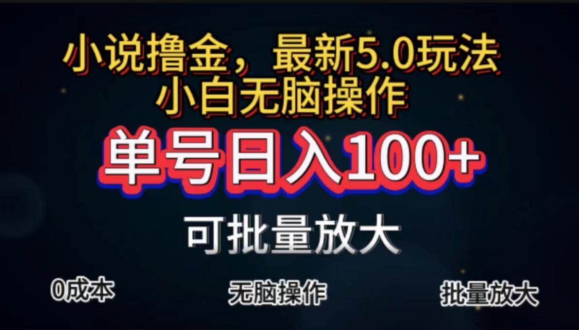 全自动小说撸金，单号日入100+小白轻松上手，无脑操作-川融创客