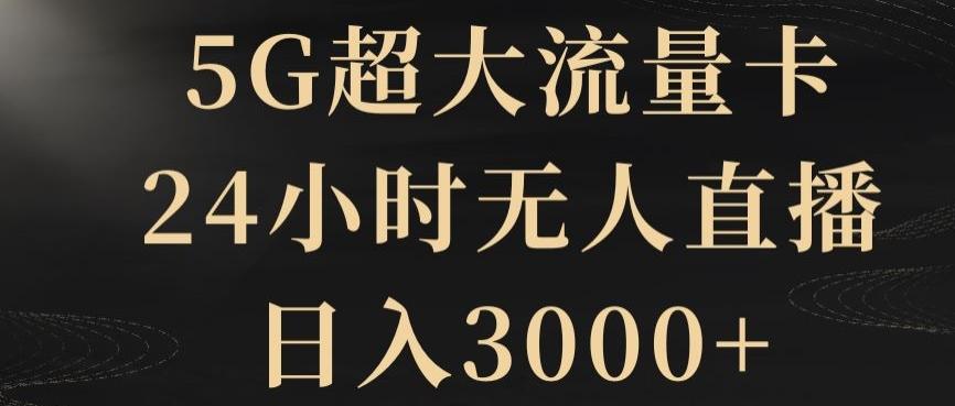 5G超大流量卡，24小时无人直播，日入3000+【揭秘】-川融创客