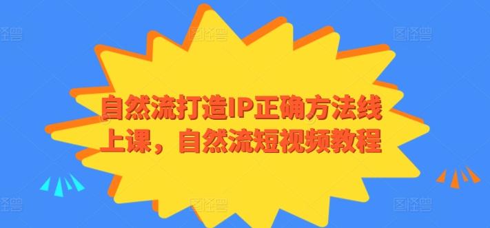 自然流打造IP正确方法线上课，自然流短视频教程-川融创客