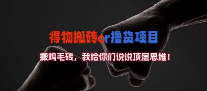 得物搬砖撸货项目?掰下数据，我给你们说说顶层思维【揭秘】-川融创客
