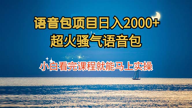 语音包项目 日入2000+ 超火骚气语音包小白看完课程就能马上实操-川融创客