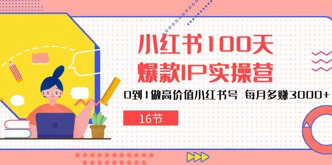 小红书100天-爆款IP实操营，0到1做高价值小红书号 每月多赚3000+(16节-川融创客