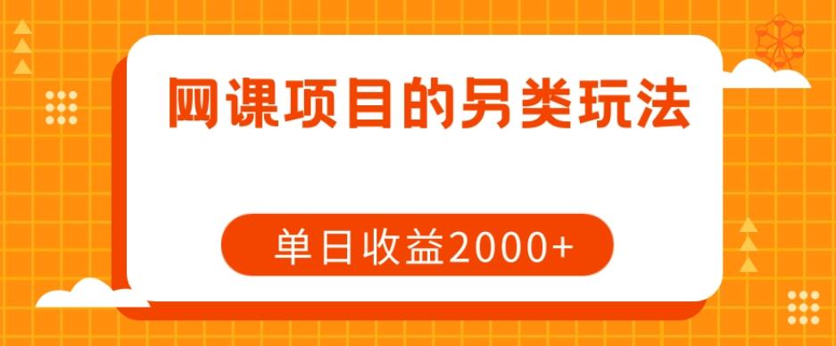 网课项目的另类玩法，单日收益2000+【揭秘】-川融创客