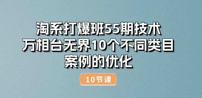 淘系打爆班55期技术：万相台无界10个不同类目案例的优化(10节)-川融创客