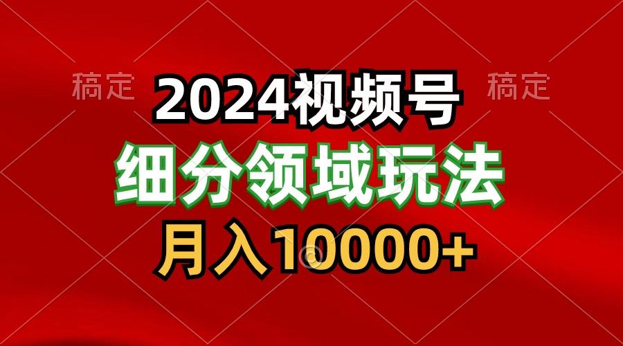 2024视频号分成计划细分领域玩法，每天5分钟，月入1W+-川融创客