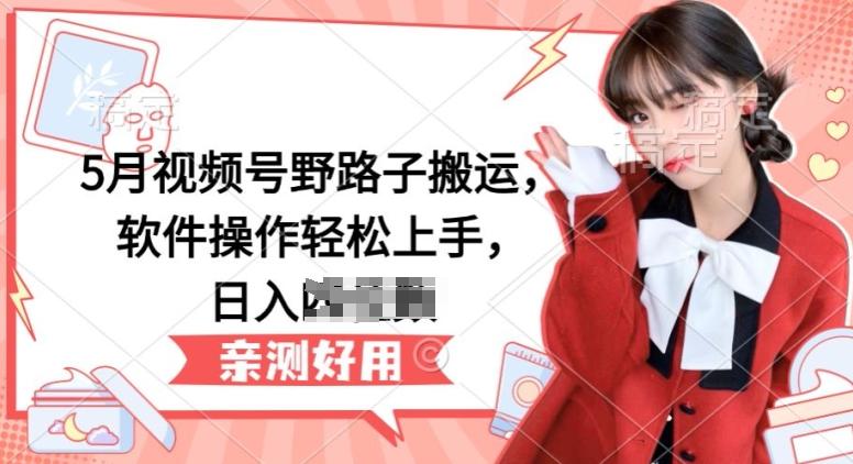 5月视频号野路子搬运，软件操作轻松上手，日入三位数【揭秘】-川融创客