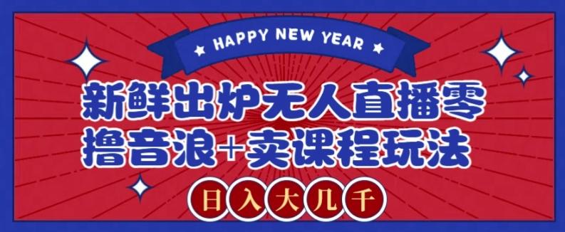 2024最新无人直播零撸音浪+卖课程玩法，日入大几千不是梦【揭秘】-川融创客