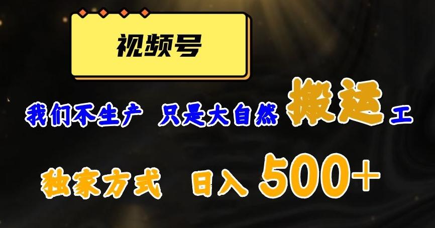 视频号轻松搬运日赚500+，一个1分钟1条原创视频【揭秘】-川融创客