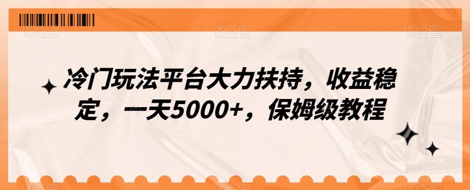 冷门玩法平台大力扶持，收益稳定，一天5000+，保姆级教程（附抖音7天起号法）-川融创客
