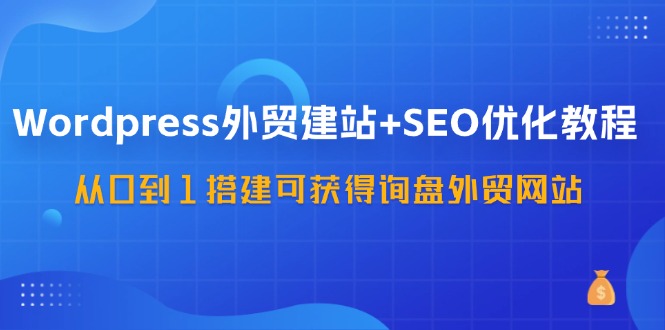 WordPress外贸建站+SEO优化教程，从0到1搭建可获得询盘外贸网站(57节课)-川融创客