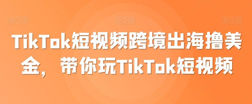 TikTok短视频跨境出海撸美金，带你玩TikTok短视频-川融创客